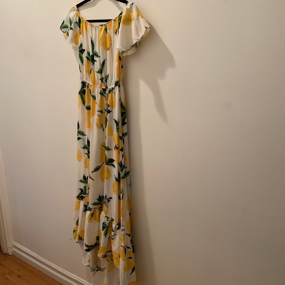 Lemon print novelty maxi dress